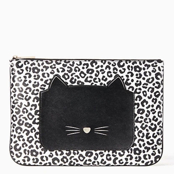 kate spade Handbags - Kate Spade meow cat large zip pouch